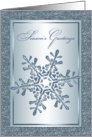 Season’s Greetings - silver-blue snowflake card