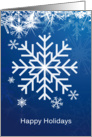 Business, New Year, Secretary - snowflakes on blue card