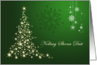 Nollaig Shona Irish Gaelic Christmas - sparkling tree and snowflakes card