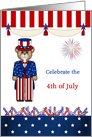 4th of July - Teddy bear, stars and stripes card