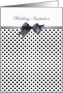 Wedding Invitation - black and white polka dot card