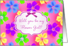 Flower Girl Invitation - Hibiscus flowers on pink background card
