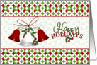 Christmas holiday card - bells and holly card