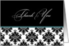 Business Thank You card - Damask black and white card