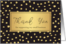 Business Thank You Gold Black Dotted pattern card