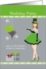 Holiday Party - Girl and ornaments Invitation card