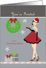 Holiday Party - Girl Invitation card