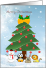 Christmas tree and animals card