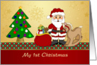 Baby’s First Christmas - Santa, tree, presents, rocking horse card