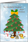 Christmas Daughter - tree and animals card