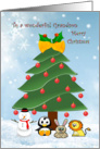 Christmas Grandson - tree and animals card