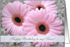 Birthday Twin - pink Gebera card