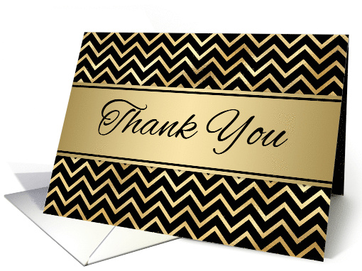 Thank You Gold Black Zigzag pattern card (1045361)
