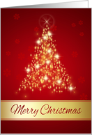 Business Christmas - Red and gold sparkling Christmas tree card