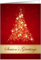 Business Season’s Greetings - Red and gold sparkling Christmas tree card