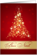 Italian Christmas - Red and gold sparkling Christmas tree card