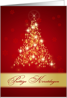 Dutch Christmas - Red and gold sparkling Christmas tree card