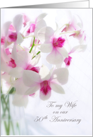 50th Wedding Anniversary, Wife - white orchids card