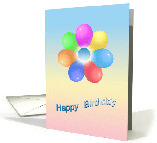 Happy  Birthday - rainbowballoons flower card (381439)