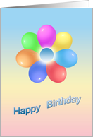 Happy Birthday - rainbowballoons flower card