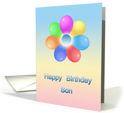 Happy  Birthday - rainbowballoons flower card (381458)