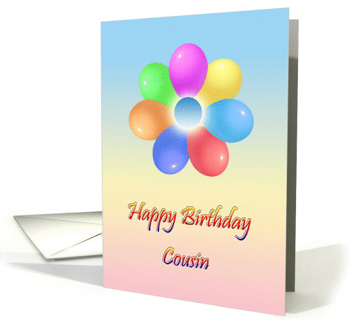 Happy  Birthday - rainbowballoons flower card (381460)