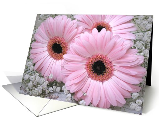 Wedding Invitation - pink Gerberas card (406487)