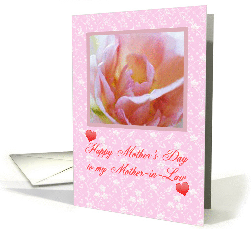 Mother's Day. Mother-in-Law. Pink flower card (413017)