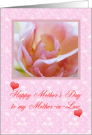 Mother’s Day. Mother-in-Law. Pink flower card