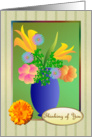 Thinking of You - Exotic flowers in a vase card