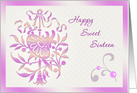 Birthday Sweet sixteen - floral ornament card