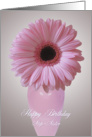 Step-sister Birthday - pink Gerbera card