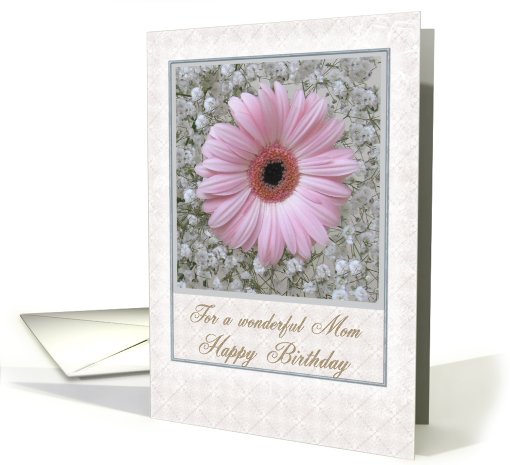 Birthday pink Gerbera - Mom card (451067)