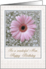 Birthday pink Gerbera - Mom card