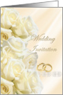 Wedding Invitation - Romantic roses and rings card