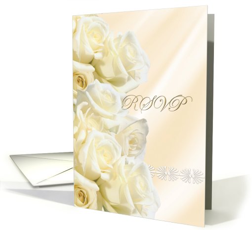 Wedding RSVP card - elegant white roses card (458795)
