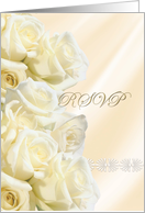 Wedding RSVP card - elegant white roses card