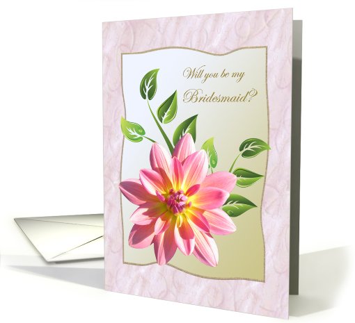 Dahlia flower Bridesmaid invitation card (492737)