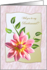 Dahlia flower Bridesmaid invitation card