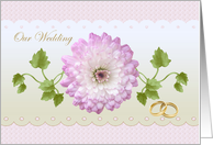 White pinkish flower Our Wedding Invitation card