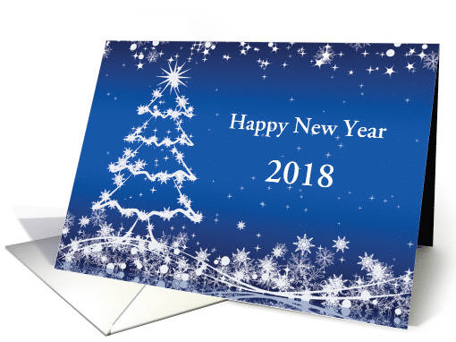 Business New Year - Christmas white tree, snowflakes,... (501841)