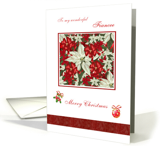 Romantic Christmas card for Fiancee - Poinsettias card (510842)