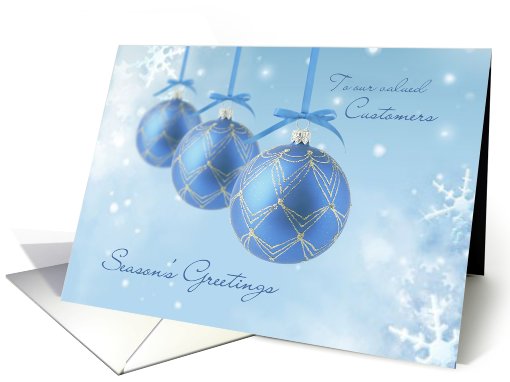 Business Season's Greetings for Customers - Christmas baubles card