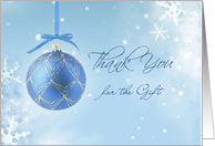 Christmas Thank You card with blue bauble card