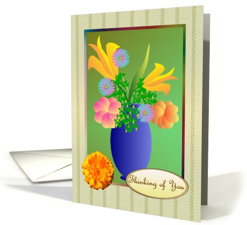 Thinking of You Friend - Exotic flowers in a vase card (539112)