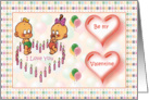 Hearts and candles - Be my Valentine card