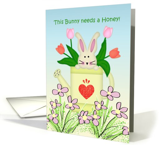 Valentine's Day Card with funny Bunny card (545464)