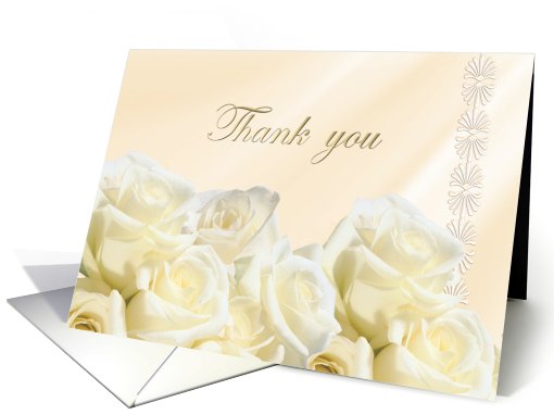 Thank you card with white roses card (545995)