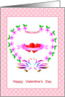 Valentine’s for Sweetheart with 2 hearts and stylised swans card