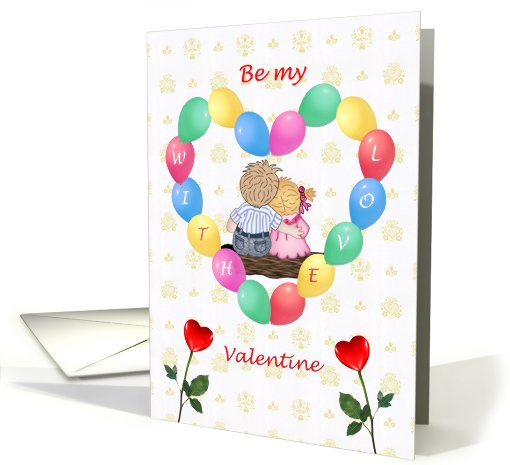 Young Valentines in heart - Be my Valentine card (549426)